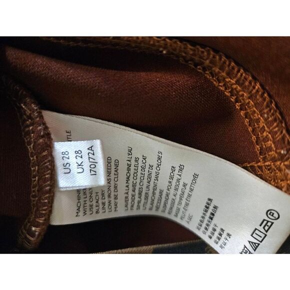 Anthropologie brown faux suede leggings with zipper at ankle. Size 28. - Picture 4 of 4